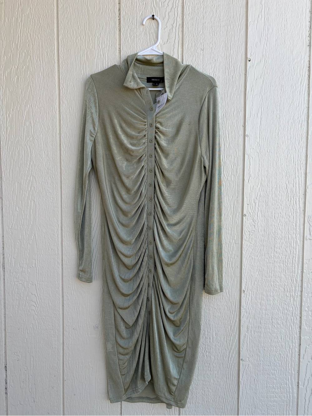Forever 21 Plus Knit Dress Kne Sage Size 1X
